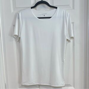 Fifty Street White Fitted Round Neck Double Lined Shirt Size 2x Classic